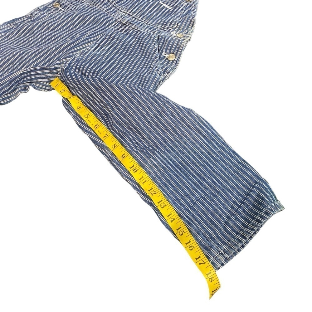 GAP Y2k Blue White Stripe Railroad Overalls Bibs Size XS - Picture 6 of 6